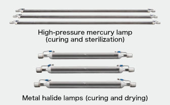 High-pressure mercury lamp (curing and sterilization) / Metal halide lamps (curing and drying)
